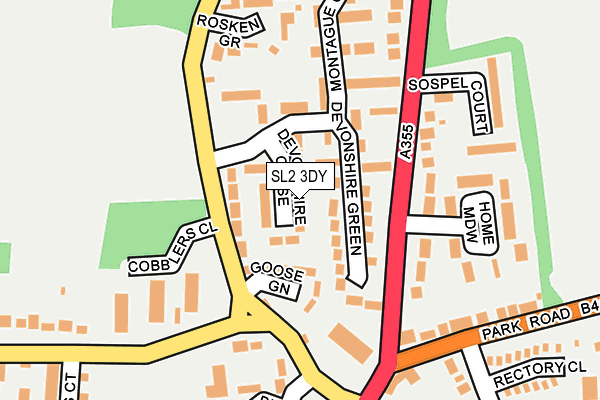 SL2 3DY map - OS OpenMap – Local (Ordnance Survey)