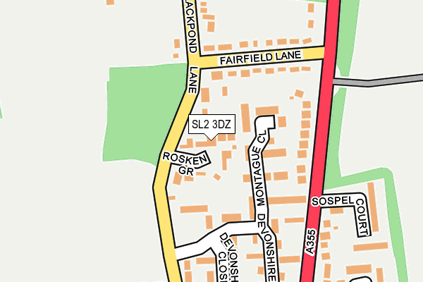 SL2 3DZ map - OS OpenMap – Local (Ordnance Survey)