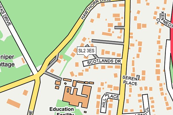 SL2 3ES map - OS OpenMap – Local (Ordnance Survey)
