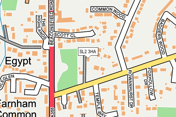 SL2 3HA map - OS OpenMap – Local (Ordnance Survey)