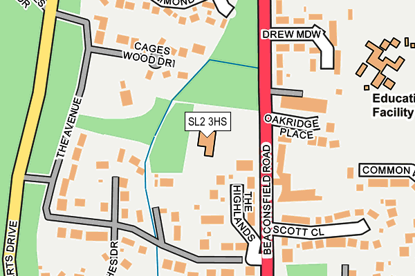 SL2 3HS map - OS OpenMap – Local (Ordnance Survey)