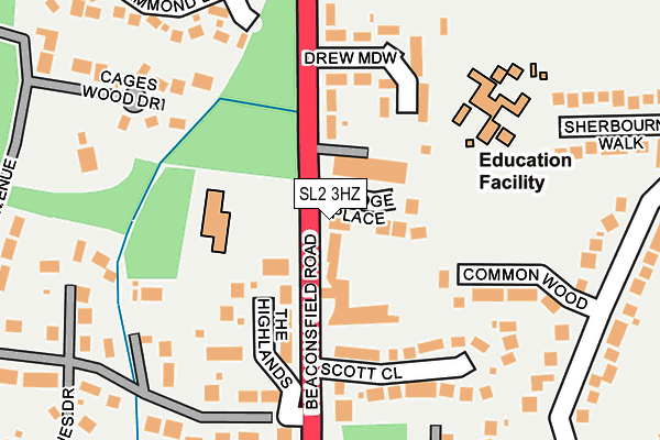 SL2 3HZ map - OS OpenMap – Local (Ordnance Survey)