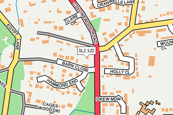 SL2 3JD map - OS OpenMap – Local (Ordnance Survey)