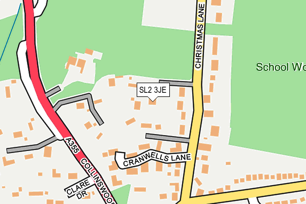 SL2 3JE map - OS OpenMap – Local (Ordnance Survey)