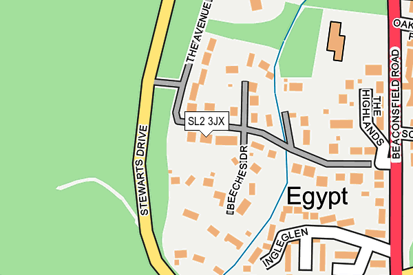 SL2 3JX map - OS OpenMap – Local (Ordnance Survey)