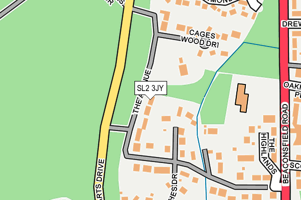 SL2 3JY map - OS OpenMap – Local (Ordnance Survey)