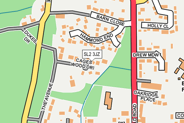 SL2 3JZ map - OS OpenMap – Local (Ordnance Survey)