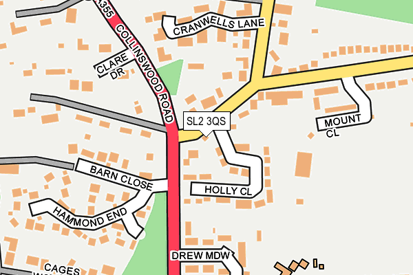 SL2 3QS map - OS OpenMap – Local (Ordnance Survey)