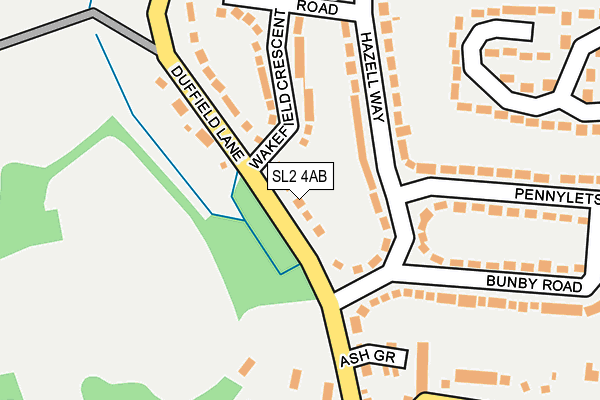 SL2 4AB map - OS OpenMap – Local (Ordnance Survey)