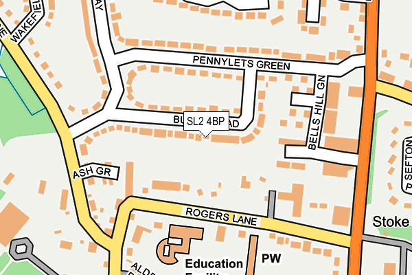 SL2 4BP map - OS OpenMap – Local (Ordnance Survey)