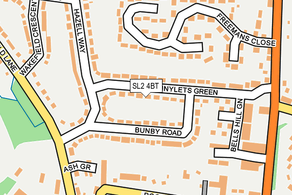 SL2 4BT map - OS OpenMap – Local (Ordnance Survey)