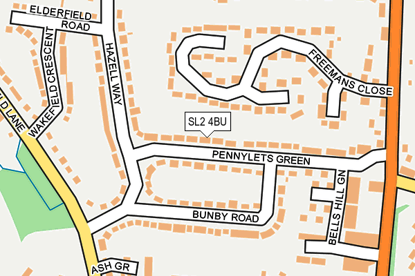 SL2 4BU map - OS OpenMap – Local (Ordnance Survey)