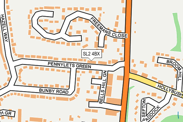 SL2 4BX map - OS OpenMap – Local (Ordnance Survey)