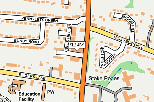 SL2 4BY map - OS OpenMap – Local (Ordnance Survey)