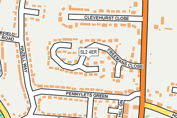 SL2 4ER map - OS OpenMap – Local (Ordnance Survey)