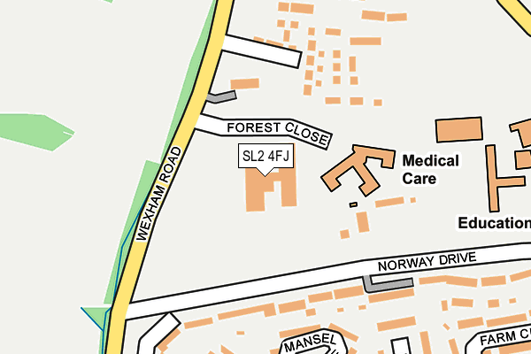 SL2 4FJ map - OS OpenMap – Local (Ordnance Survey)