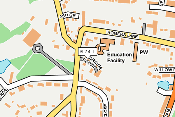 SL2 4LL map - OS OpenMap – Local (Ordnance Survey)