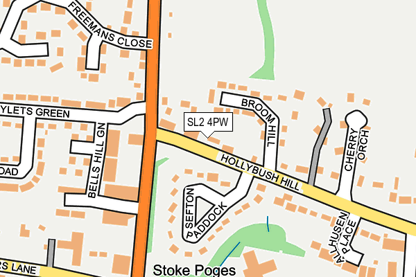 SL2 4PW map - OS OpenMap – Local (Ordnance Survey)