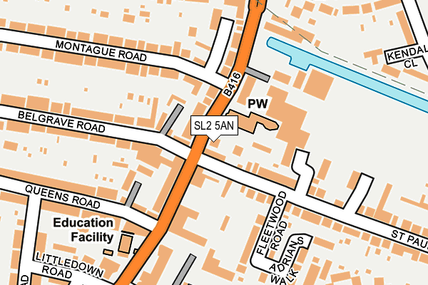 SL2 5AN map - OS OpenMap – Local (Ordnance Survey)