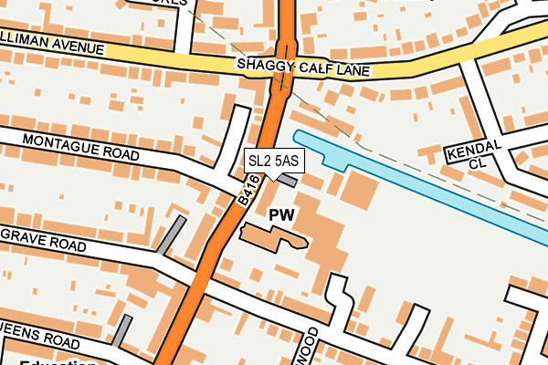 SL2 5AS map - OS OpenMap – Local (Ordnance Survey)