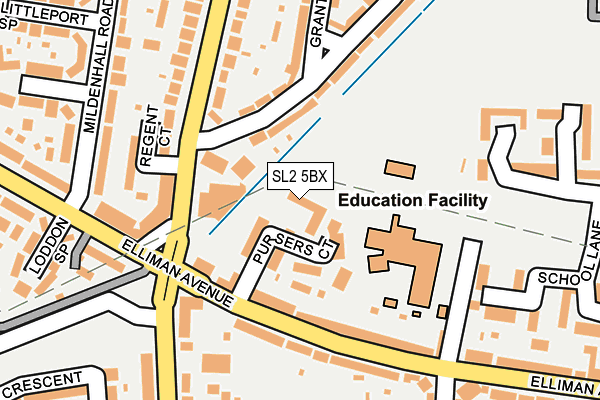SL2 5BX map - OS OpenMap – Local (Ordnance Survey)