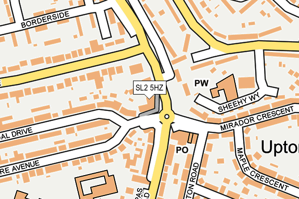 SL2 5HZ map - OS OpenMap – Local (Ordnance Survey)