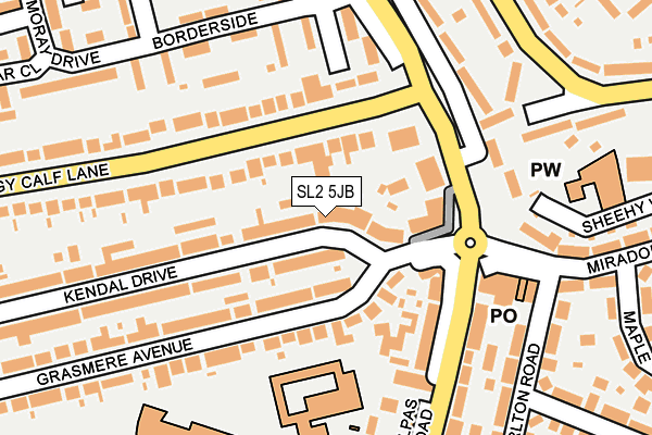 SL2 5JB map - OS OpenMap – Local (Ordnance Survey)