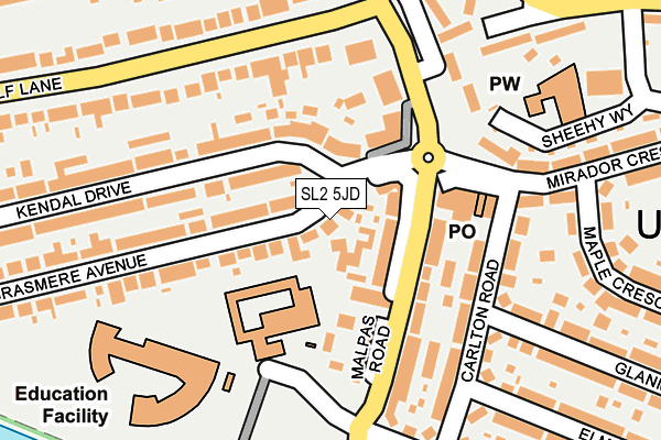 SL2 5JD map - OS OpenMap – Local (Ordnance Survey)