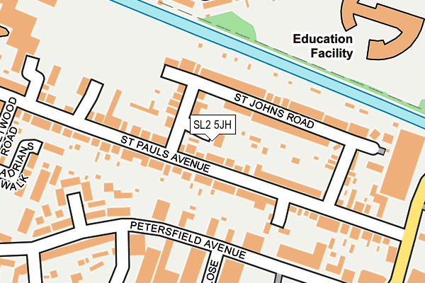 SL2 5JH map - OS OpenMap – Local (Ordnance Survey)