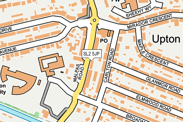 SL2 5JP map - OS OpenMap – Local (Ordnance Survey)