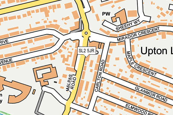 SL2 5JR map - OS OpenMap – Local (Ordnance Survey)