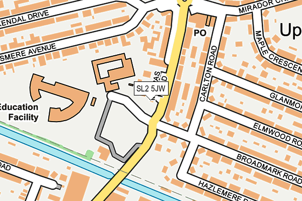 SL2 5JW map - OS OpenMap – Local (Ordnance Survey)