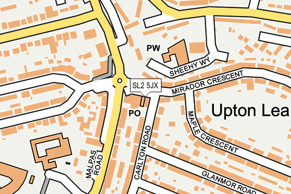 SL2 5JX map - OS OpenMap – Local (Ordnance Survey)