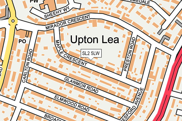 SL2 5LW map - OS OpenMap – Local (Ordnance Survey)