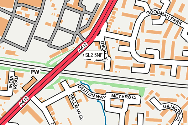 SL2 5NF map - OS OpenMap – Local (Ordnance Survey)