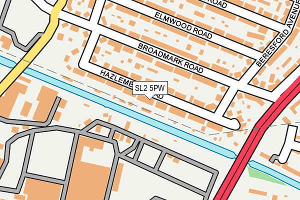 SL2 5PW map - OS OpenMap – Local (Ordnance Survey)