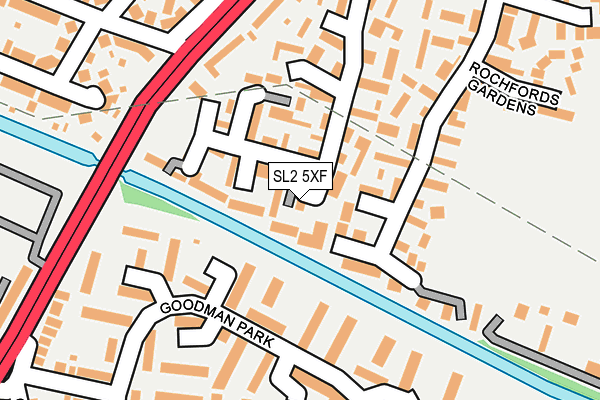 SL2 5XF map - OS OpenMap – Local (Ordnance Survey)