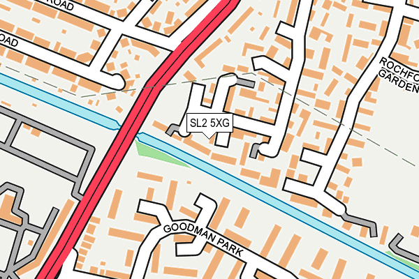 SL2 5XG map - OS OpenMap – Local (Ordnance Survey)