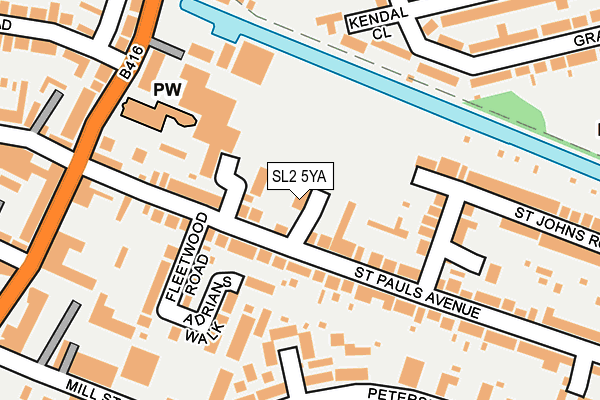 SL2 5YA map - OS OpenMap – Local (Ordnance Survey)