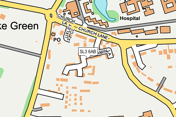 SL3 6AB map - OS OpenMap – Local (Ordnance Survey)