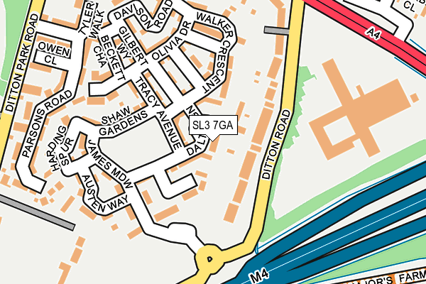 SL3 7GA map - OS OpenMap – Local (Ordnance Survey)