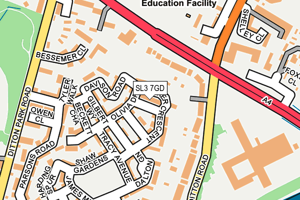 SL3 7GD map - OS OpenMap – Local (Ordnance Survey)