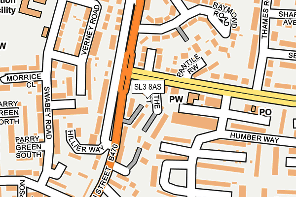 SL3 8AS map - OS OpenMap – Local (Ordnance Survey)