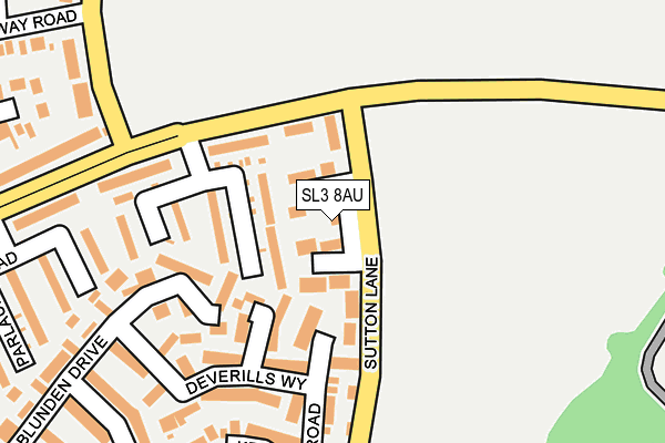 SL3 8AU map - OS OpenMap – Local (Ordnance Survey)