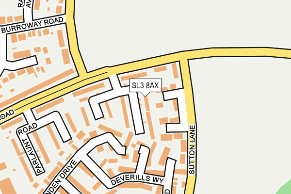 SL3 8AX map - OS OpenMap – Local (Ordnance Survey)