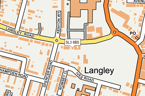 SL3 8BS map - OS OpenMap – Local (Ordnance Survey)