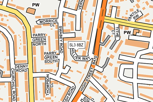 SL3 8BZ map - OS OpenMap – Local (Ordnance Survey)