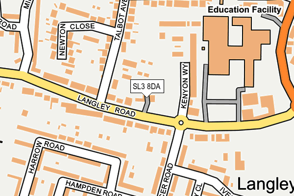 SL3 8DA map - OS OpenMap – Local (Ordnance Survey)