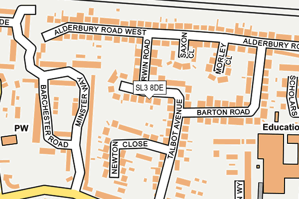 SL3 8DE map - OS OpenMap – Local (Ordnance Survey)