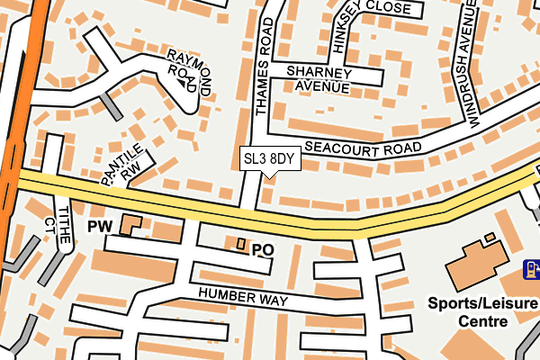 SL3 8DY map - OS OpenMap – Local (Ordnance Survey)